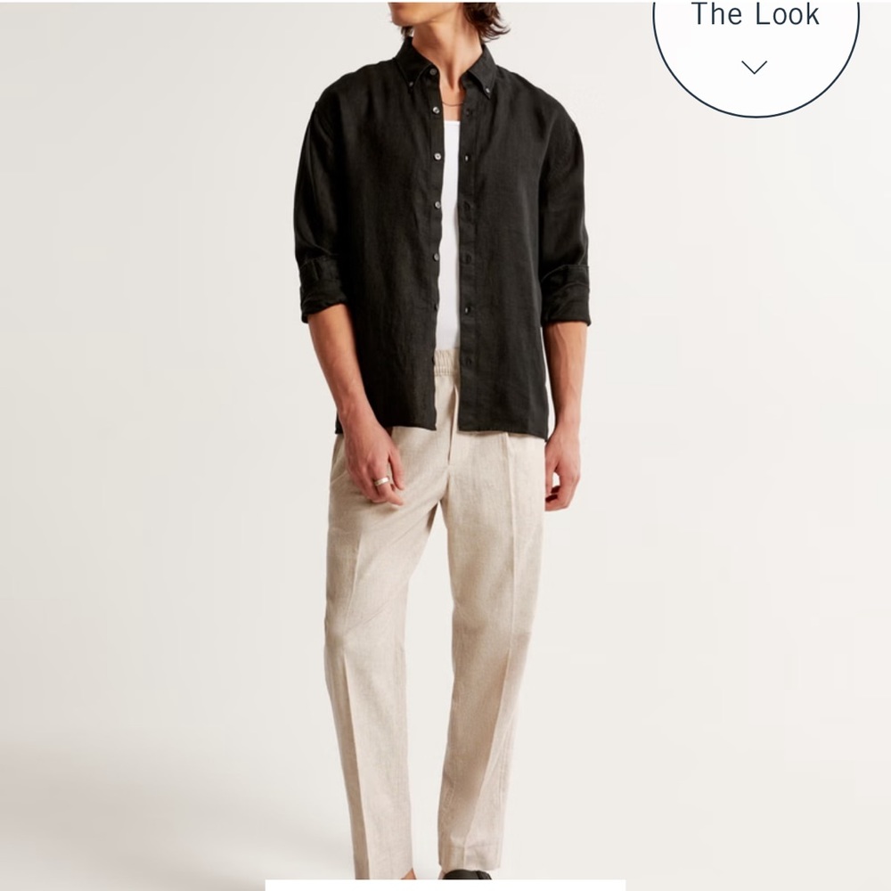 Abercrombie pull on linen pants small tall